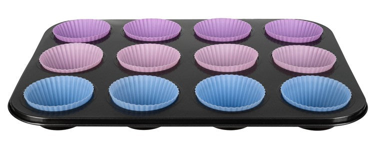 Backblech + 12 Silikonformen