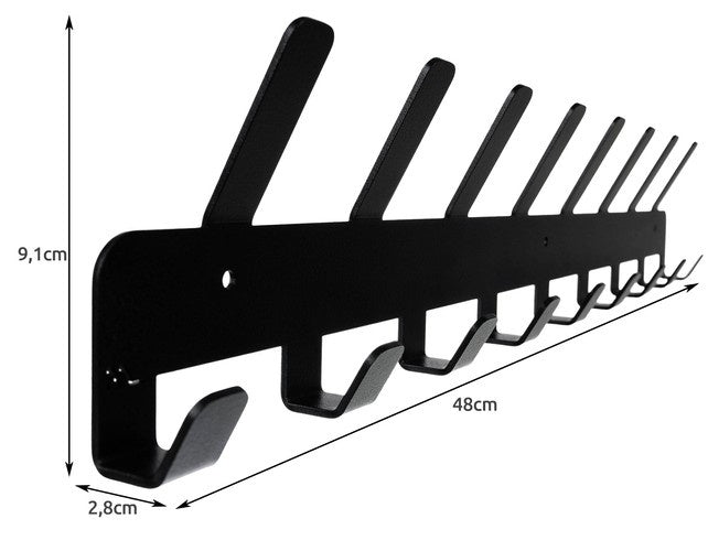 Wandhalter (17 Haken) – schwarz