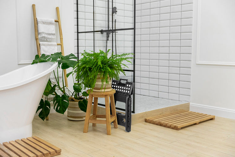 Klapphocker schwarz-weiß 39cm