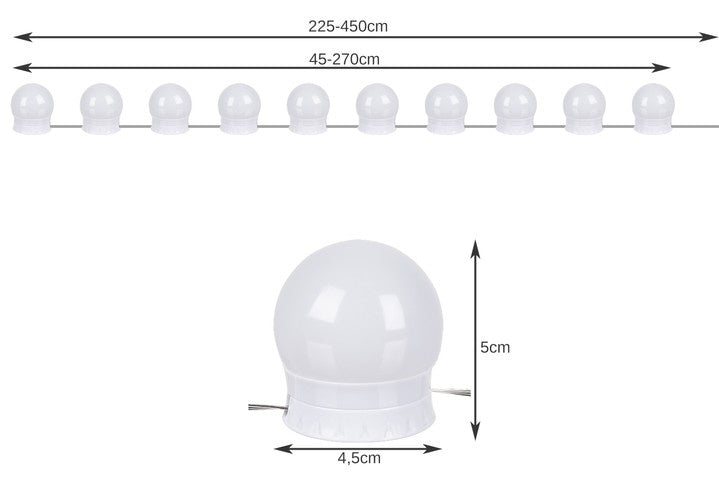 LED-Lampen für den Spiegel/Schminktisch - 10 Stk.