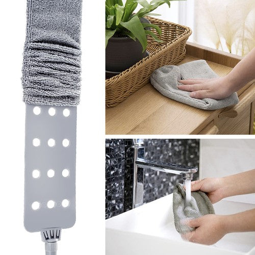 Teleskop-Staubwedel 2in1 Mikrofaser Edelstahl 84-250 cm grau/silber flexibel