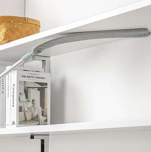 Teleskop-Staubwedel 2in1 Mikrofaser Edelstahl 84-250 cm grau/silber flexibel