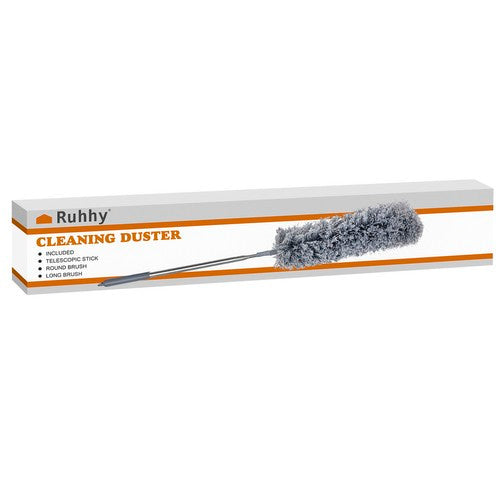 Teleskop-Staubwedel 2in1 Mikrofaser Edelstahl 84-250 cm grau/silber flexibel