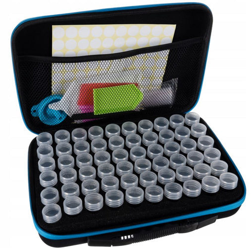 Diamantmalerei Werkzeugsatz XL Aufbewahrungskoffer 60 Gläser 29 x 19 x 7 cm Set