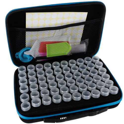 Diamantmalerei Werkzeugsatz XL Aufbewahrungskoffer 60 Gläser 29 x 19 x 7 cm Set