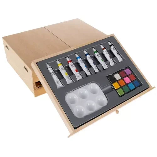 Malset im Koffer Kinder 83-teilig mit Staffelei Pinsel Acryl Aquarell Stifte