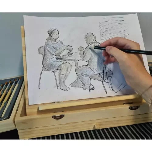 Malset im Koffer Kinder 83-teilig mit Staffelei Pinsel Acryl Aquarell Stifte