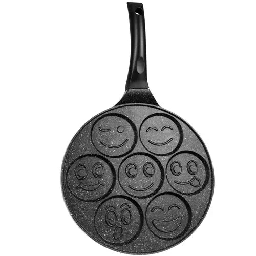 Spiegeleipfanne Pancake Pfanne Eierpfanne Smiley Motiv 7-fach Ø26 cm Induktion