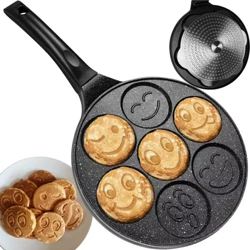 Spiegeleipfanne Pancake Pfanne Eierpfanne Smiley Motiv 7-fach Ø26 cm Induktion