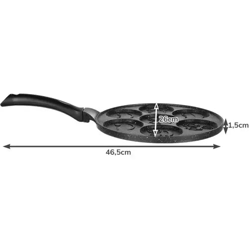 Spiegeleipfanne Pancake Pfanne Eierpfanne Smiley Motiv 7-fach Ø26 cm Induktion