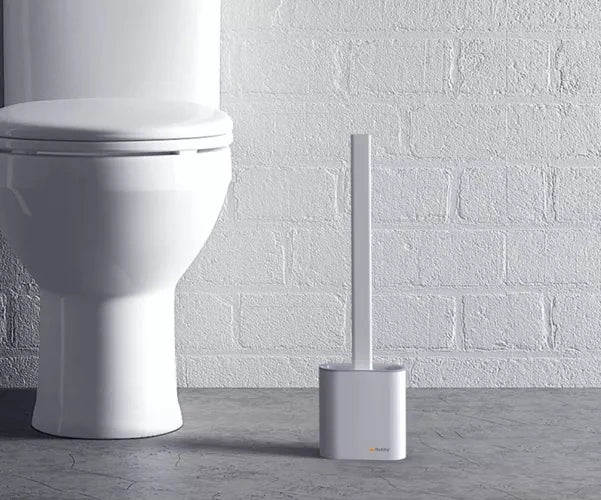 Toilettenbürste Silikon flexibel mit Halter Wandmontage weiß grau schlank TPR