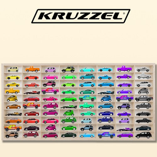 Holzregal für Spielzeugautos 80 Fächer Kiefer Sperrholz Wandmontage 78,5 cm