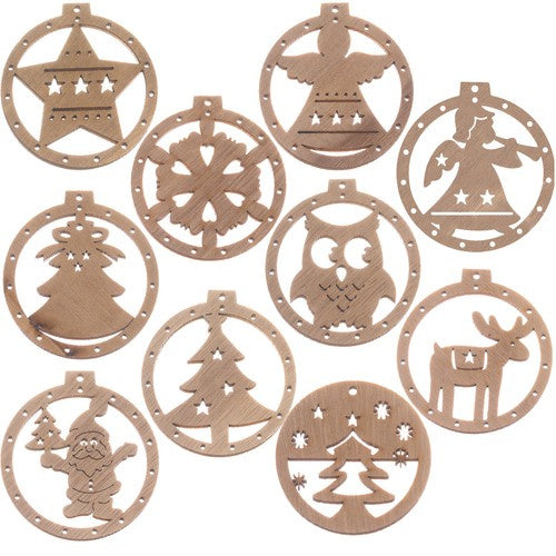 Ruhhy Weihnachtsbaumschmuck aus Holz, 10 Stück