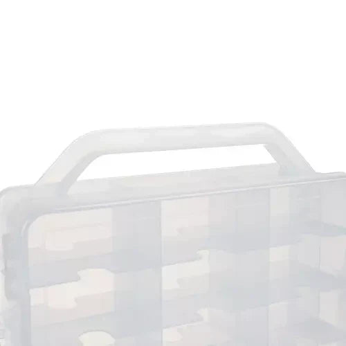 Auto-Koffer für 46 Spielzeugautos doppelseitig 46 Fächer Kunststoffbox PP klar