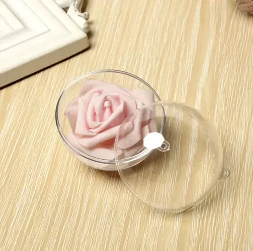 12 Stk Transparente Weihnachtskugel zum Befüllen Aufhängen Acrylkugel 8cm 20508