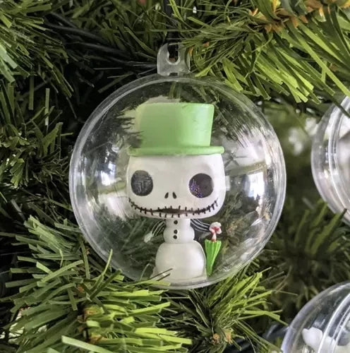 12 Stk Transparente Weihnachtskugel zum Befüllen Aufhängen Acrylkugel 8cm 20508
