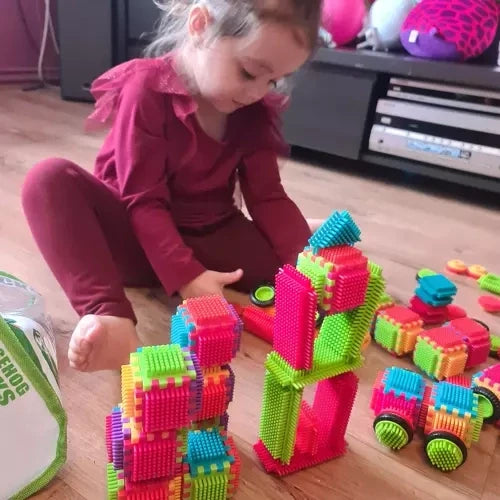 Bausteine Set 192 Teile Borsten Bauklötze Konstruktionsspielzeug mehrfarbig