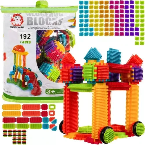 Bausteine Set 192 Teile Borsten Bauklötze Konstruktionsspielzeug mehrfarbig