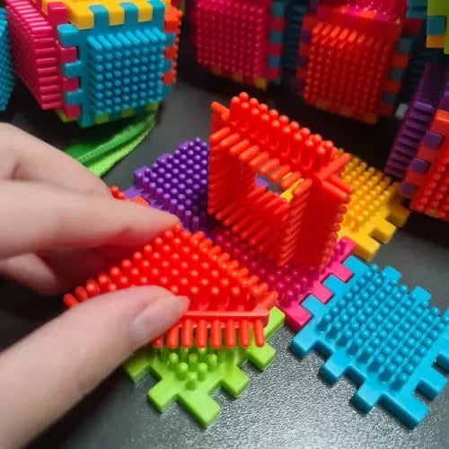 Bausteine Set 192 Teile Borsten Bauklötze Konstruktionsspielzeug mehrfarbig