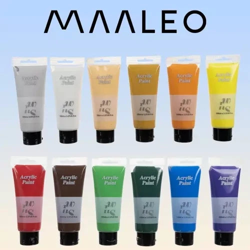 Acrylfarben Set 12 Stück 100 ml farbig ungiftig geruchlos für Kinder Künstler