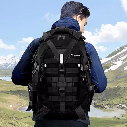 Trizand 20534 schwarzer Militär-/Wanderrucksack