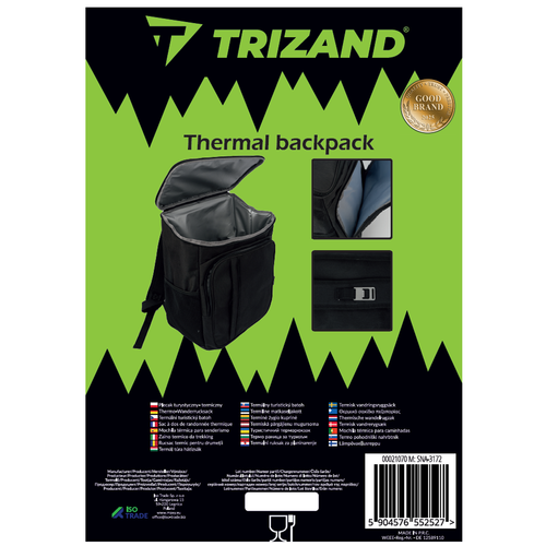 Thermorucksack 26L wasserdicht auslaufsicher Kühltasche Picknick Schwarz Camping