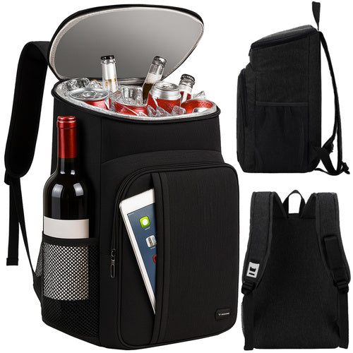 Thermorucksack 26L wasserdicht auslaufsicher Kühltasche Picknick Schwarz Camping