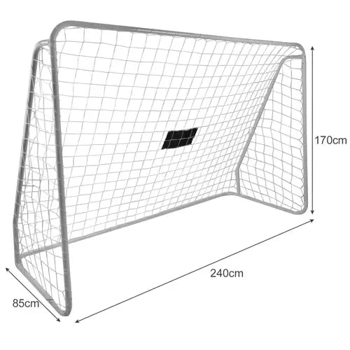 Fußballtor mit Zielmatte Stahlrahmen 170 x 240 x 85 cm Training Weiß Schwarz