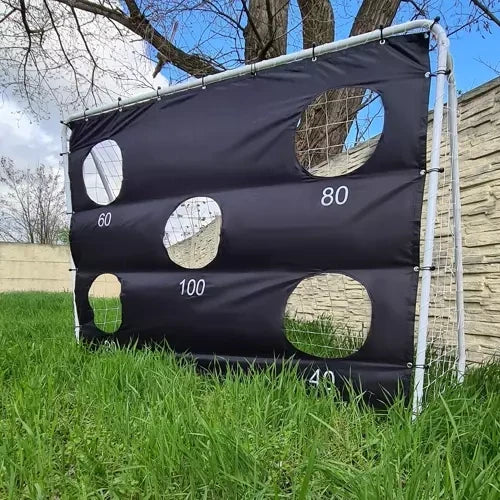 Fußballtor mit Zielmatte Stahlrahmen 170 x 240 x 85 cm Training Weiß Schwarz