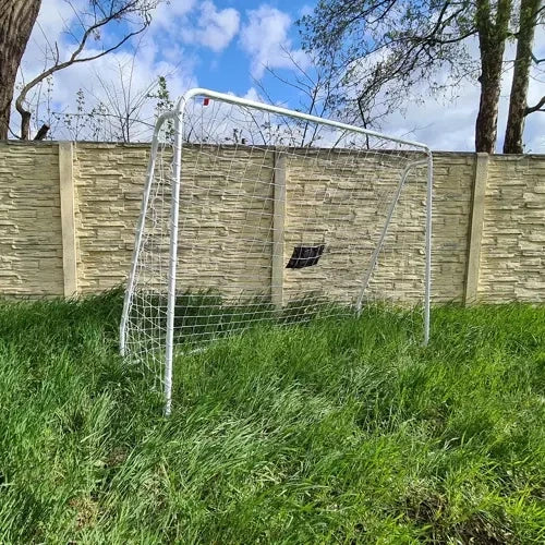 Fußballtor mit Zielmatte Stahlrahmen 170 x 240 x 85 cm Training Weiß Schwarz