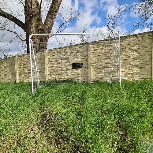 Fußballtor mit Zielmatte Stahlrahmen 170 x 240 x 85 cm Training Weiß Schwarz