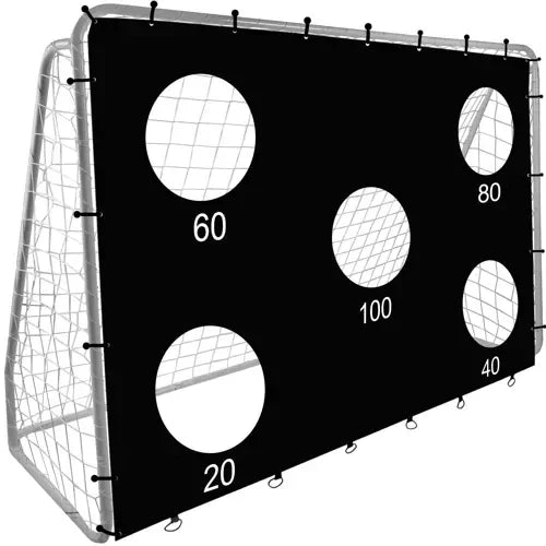 Fußballtor mit Zielmatte Stahlrahmen 170 x 240 x 85 cm Training Weiß Schwarz