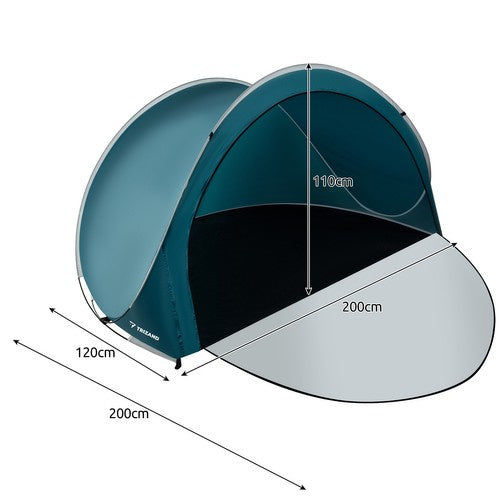 Strandmuschel Pop Up Schutz abschließbar 200x120x110cm Wurfzelt leicht 21267