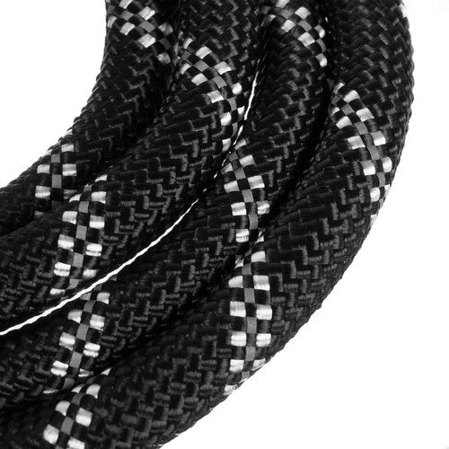 Hundeleine reflektierend 3 m schwarz Polypropylen mit Kotbeutelspender Karabiner