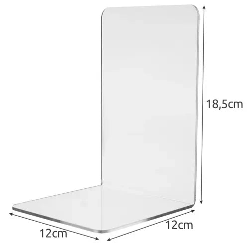 Buchstützen Acryl 6er Pack glasklar transparent 18,5x12x12 cm Regal Büro Zuhause