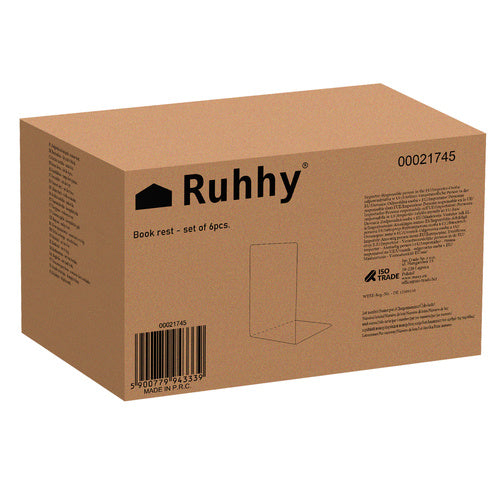 Buchstützen Acryl 6er Pack glasklar transparent 18,5x12x12 cm Regal Büro Zuhause