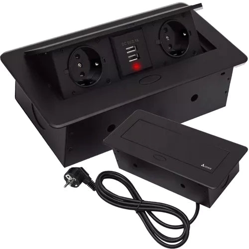 In der Tischplatte versteckte USB-Buchse - doppelt Izoxis 21446