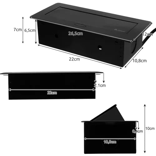 In der Tischplatte versteckte USB-Buchse - doppelt Izoxis 21446