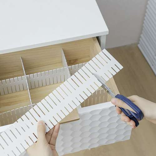 Schubladenteiler Set 4er verstellbar erweiterbar zuschneidbar 46,3 x 7 cm hoch