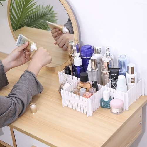 Schubladenteiler Set 4er verstellbar erweiterbar zuschneidbar 46,3 x 7 cm hoch