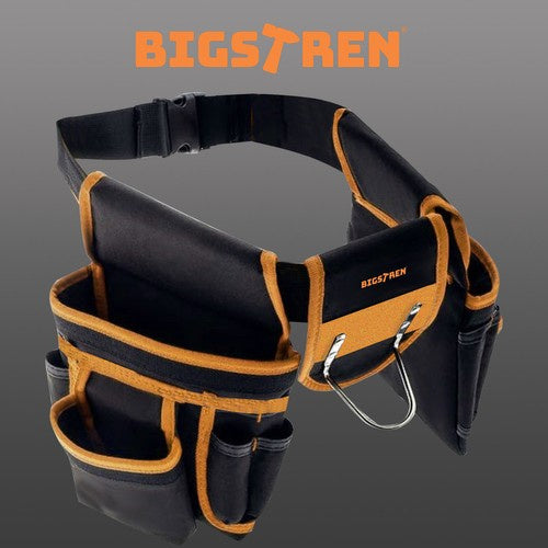 Werkzeuggürtel 22 Taschen 2 Schlaufen Hammerhalter 600D Oxford schwarz gelb