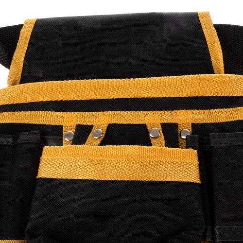 Werkzeuggürtel 22 Taschen 2 Schlaufen Hammerhalter 600D Oxford schwarz gelb