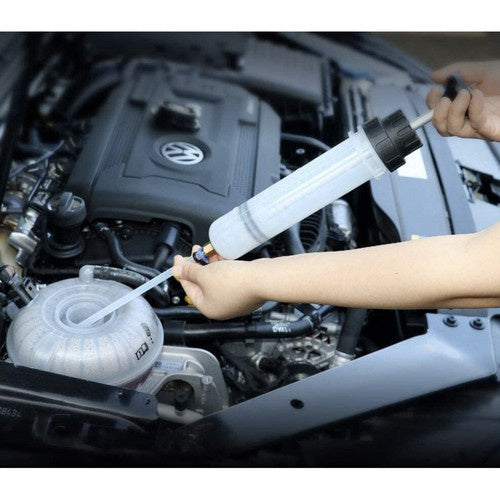 Ölsaugspritze 200 ml 2 Schläuche Stopfen Öl Bremsflüssigkeit Absaugset Auto
