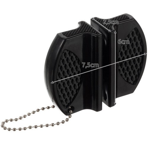 Messerschärfer zweiphasig Wolframstahl Keramik kompakt Kette Outdoor schwarz