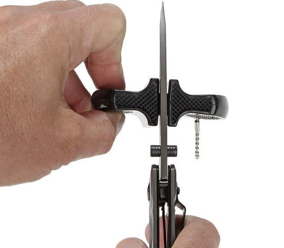 Messerschärfer zweiphasig Wolframstahl Keramik kompakt Kette Outdoor schwarz