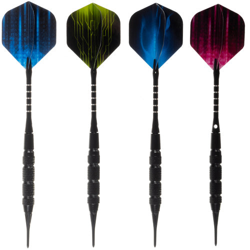 Darts Set 12 Stück Softdart Pfeile 100 Spitzen Flight Protectors O-Ringe Tool