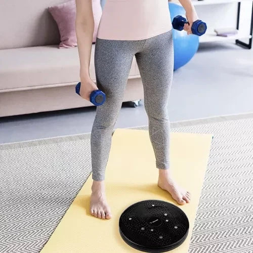 Twister Rotationsscheibe Magneten Bauchtrainer 360° schwarz 24,5 cm Fitness