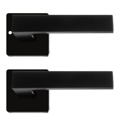 Türgriff-Set Schwarz matt Innentür Rosette universal links rechts Eisen Alu