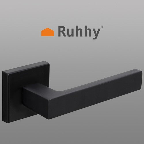 Türgriff-Set Schwarz matt Innentür Rosette universal links rechts Eisen Alu