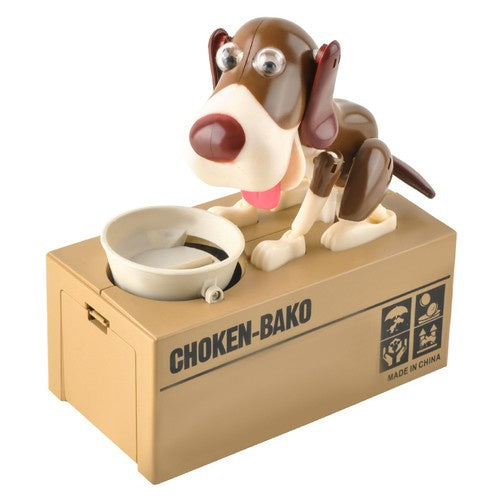 Batteriebetriebenes Sparschwein - brauner Hund 22470